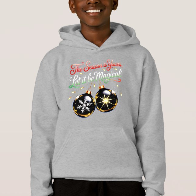 Pojkars magiska julprydnad Coola festiva snö T Shirt (Framsida)