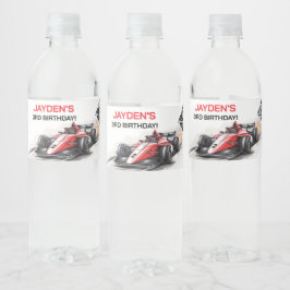 Pojkars Racing Car Födelsedags Vattenflaska Etiket Vattenflaskor Etikett