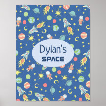 Pojkars raketfartyg rymdmönster och namn barn