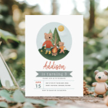 Pojkars skogs camping Teddybjörn födelsedag