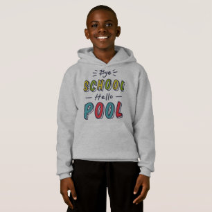 Pojkars sommarflyktshoodie - Kul "Hejdå skola hej T Shirt