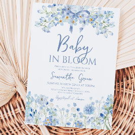 Pojkbarn i blom Baby Shower Inbjudningar