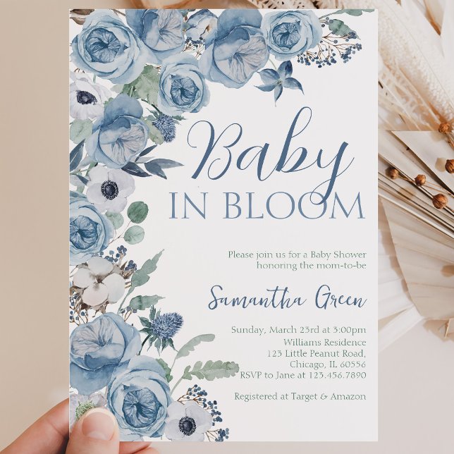 Pojkbarn i blom Baby Shower Inbjudningar (Skapare uppladdad)