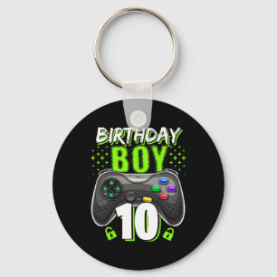 Pojke 10 TV-spelkontroll Gamer 10-årsdag Nyckelring