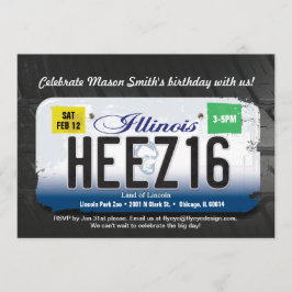 Pojke 16th inbjudan för födelsedagIllinois licens