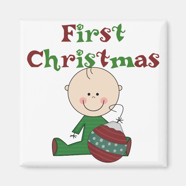 Pojke 1:a julskjortan och julklappar magnet (Framsidan)