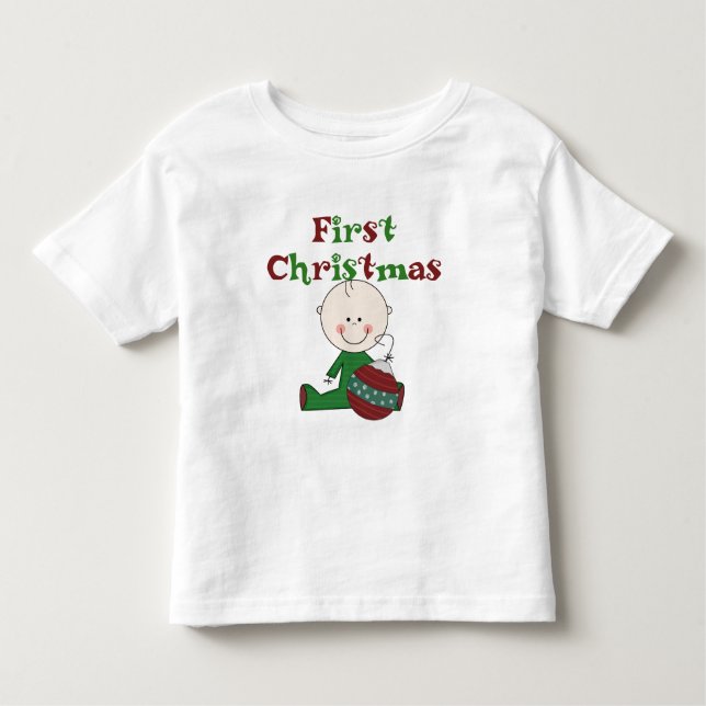 Pojke 1:a julskjortan och julklappar t shirt (Framsida)