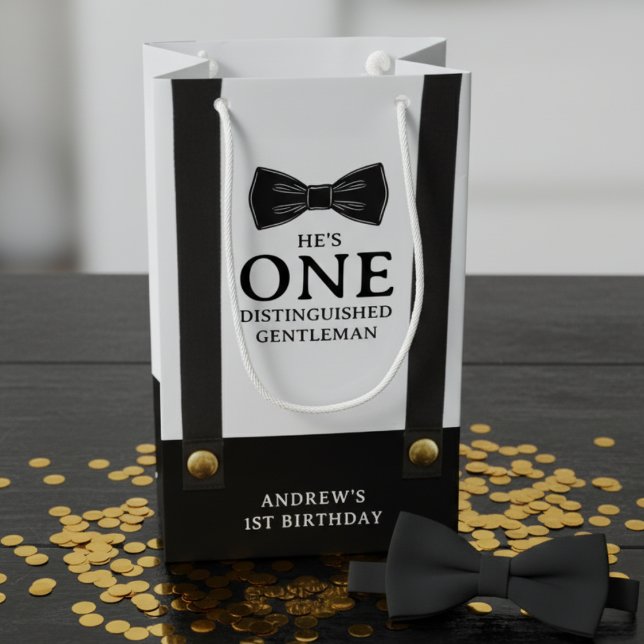 Pojke 1-årsdag En Distingerad Herr (Boy 1st Birthday One Distinguished Gentleman Small Gift Bag
)