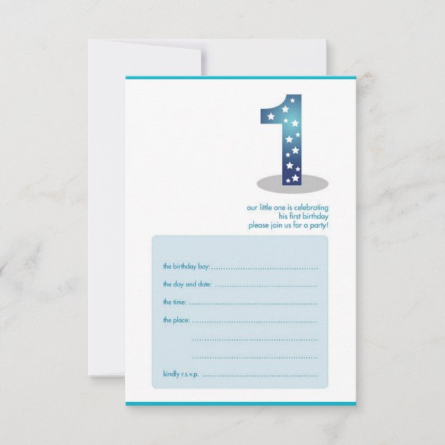 pojke 1 födelsedagskalender inbjudningar (Framsida)