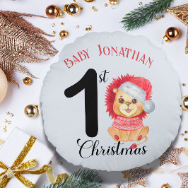 Pojke 1st jul Cute Bear Red Sweater Rund Kudde
