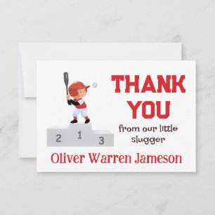 Pojke 1st Ställe Batter Birthday Baseball Tack Kort
