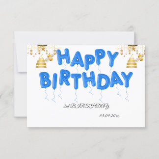 Pojke 2:a födelsedagen - tackkort tack kort