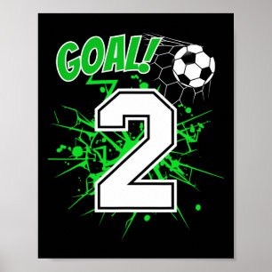 Pojke 2 år gammal Kids 2nd Fotboll Födelsedag Ll T Poster