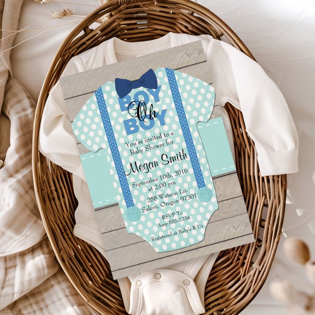 Pojke åh Pojke Rustik Baby Shower Inbjudan (Skapare uppladdad)
