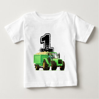 Pojke Anpassningsbar Grönt Traktor 1:a födelsedag Tee Shirt