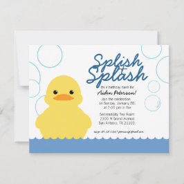 pojke ANY AGE gummi DUCKY Födelsedagsfest Inbjudningar