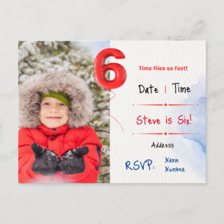 Pojke är sjätte Födelsedagsfest inbjudan