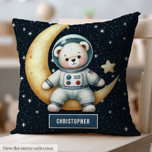 Pojke Astronaut Pillow med Personlig Teddy Kudde