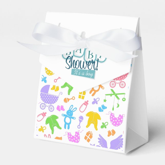  Pojke Baby Shower Förmånslåda Presentaskar (Framsidan Sidan)