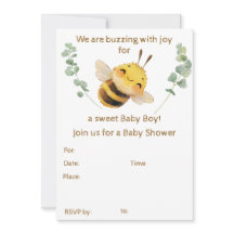 Pojke Baby Shower-inbjudan