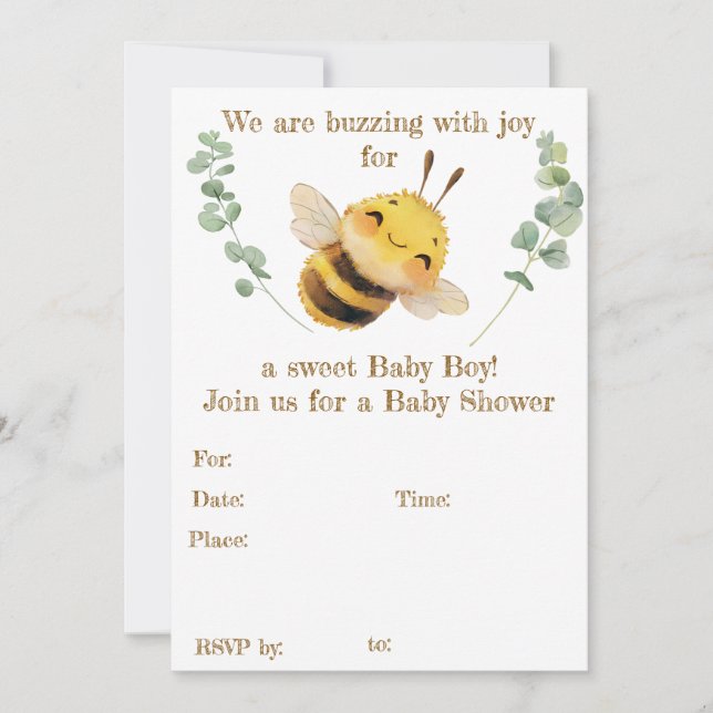 Pojke Baby Shower-inbjudan Inbjudningar (Framsida)