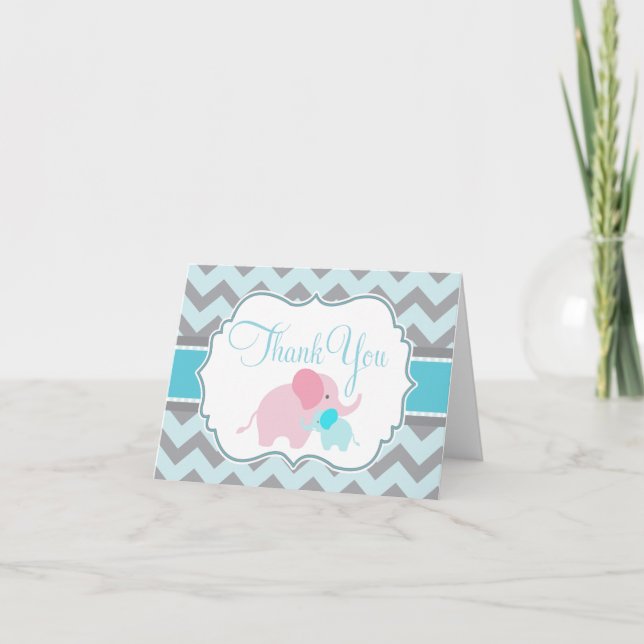 Pojke Baby Shower Tackkort (Framsida)