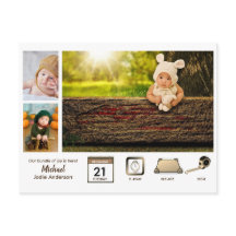 POJKE BABY STATISTIK Fotokollage Modern Rustik