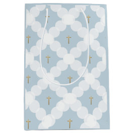 Pojke-baptism Blått guld kor-vita mönster
