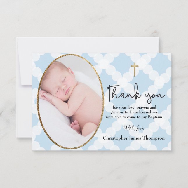 Pojke Baptism Christening Blue White Tack (Framsida)
