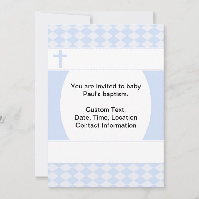 Pojke baptism inbjudningar (Framsida)