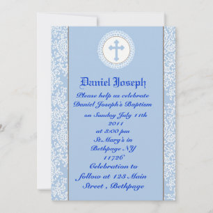 Pojke baptism/julklapp inbjudningar