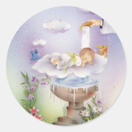 Pojke baptism runt klistermärke