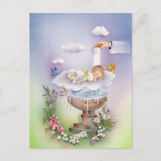 Pojke baptism vykort (Framsida)