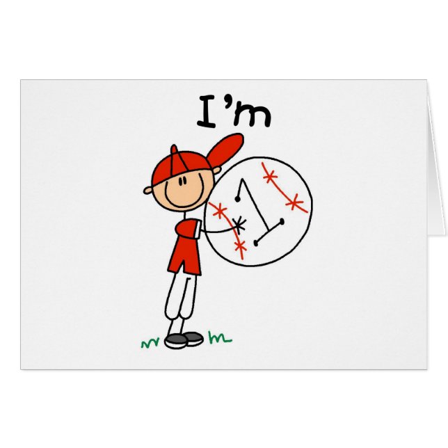 Pojke baseball mig förmiddag 1 hälsningskort (Framsidan Horizontal)