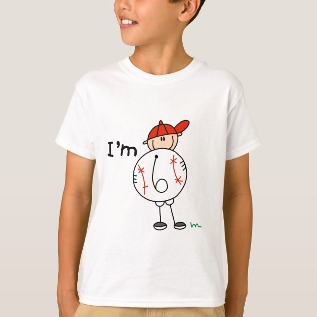 Pojke baseball mig förmiddag 6 Tshirts och gåvor (Framsida)