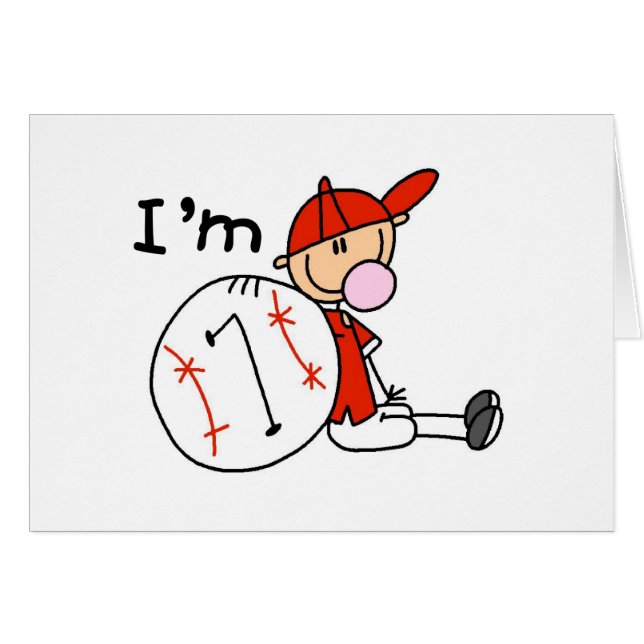 Pojke baseball mig förmiddag 7 hälsningskort (Framsidan Horizontal)