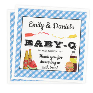 Pojke BBQ Baby-q Baby Shower Pappersservetter