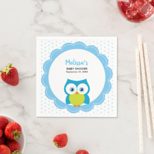 Pojke Big Eyed Smiling Uggla Party Napkin Pappersservett