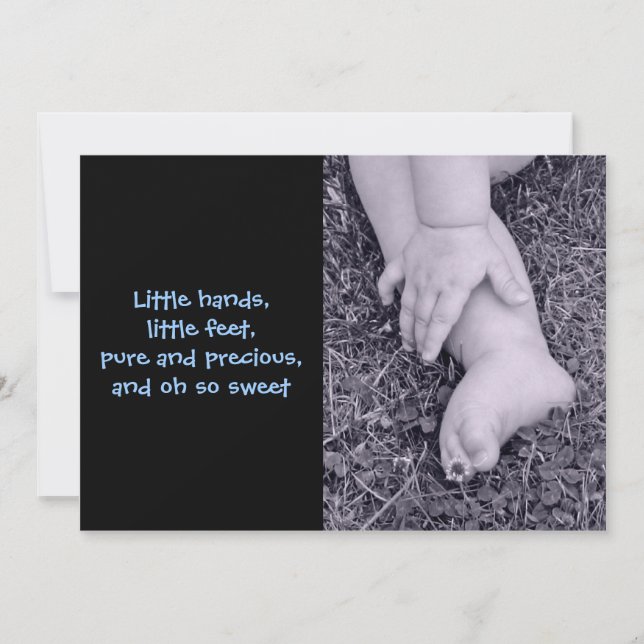 Pojke Birth Annoucement Meddelande (Framsida)