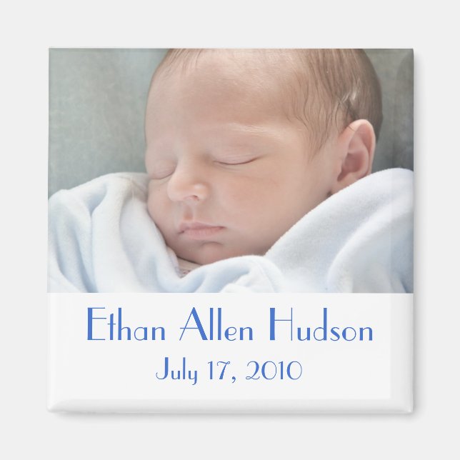 Pojke Birth Announcement Magnets Magnet (Framsidan)