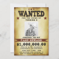 Pojke Birthday ville Poster Cowboyinbjudan
