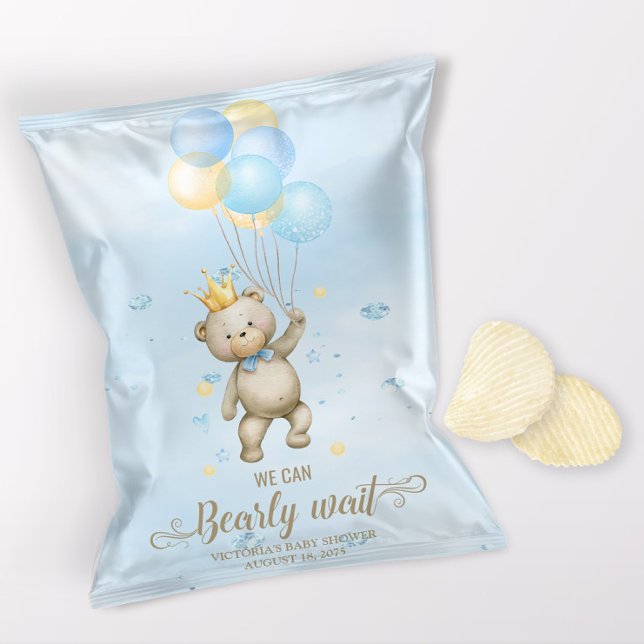 Pojke Björn Bebis Dusch Chipspåse Omslag Reklamblad (1 ounce snack bag wrapper flyer. )