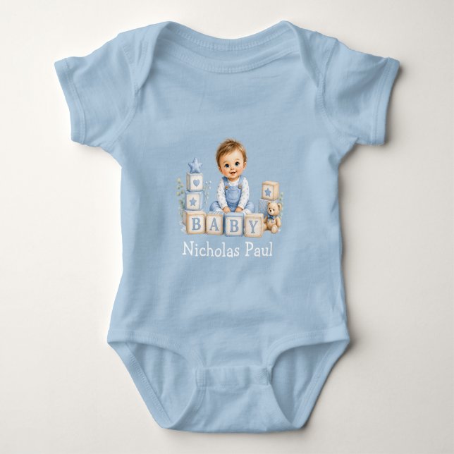 Pojke Blockerar Barnkalas  T Shirt (Framsida)