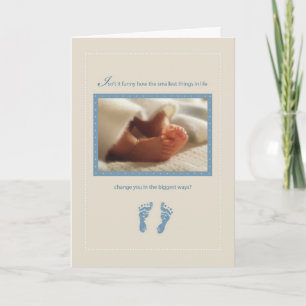 Pojke Blue Baby Feet Shower Grattisar Kort