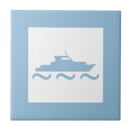 Pojke Blue Boat Kakelplatta