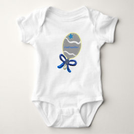 Pojke Blue Bow Rattle T-Shirt - CUSTOMIZE Namn