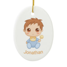 Pojke Blue Jumpdress, eget namn och foto