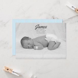 Pojke Blue Rand Birth Notice Inbjudningar