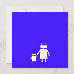 Pojke Blue Robot Baby Shower Inbjudan