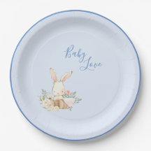 Pojke Blue Script Cute Adsible Baby Shower
